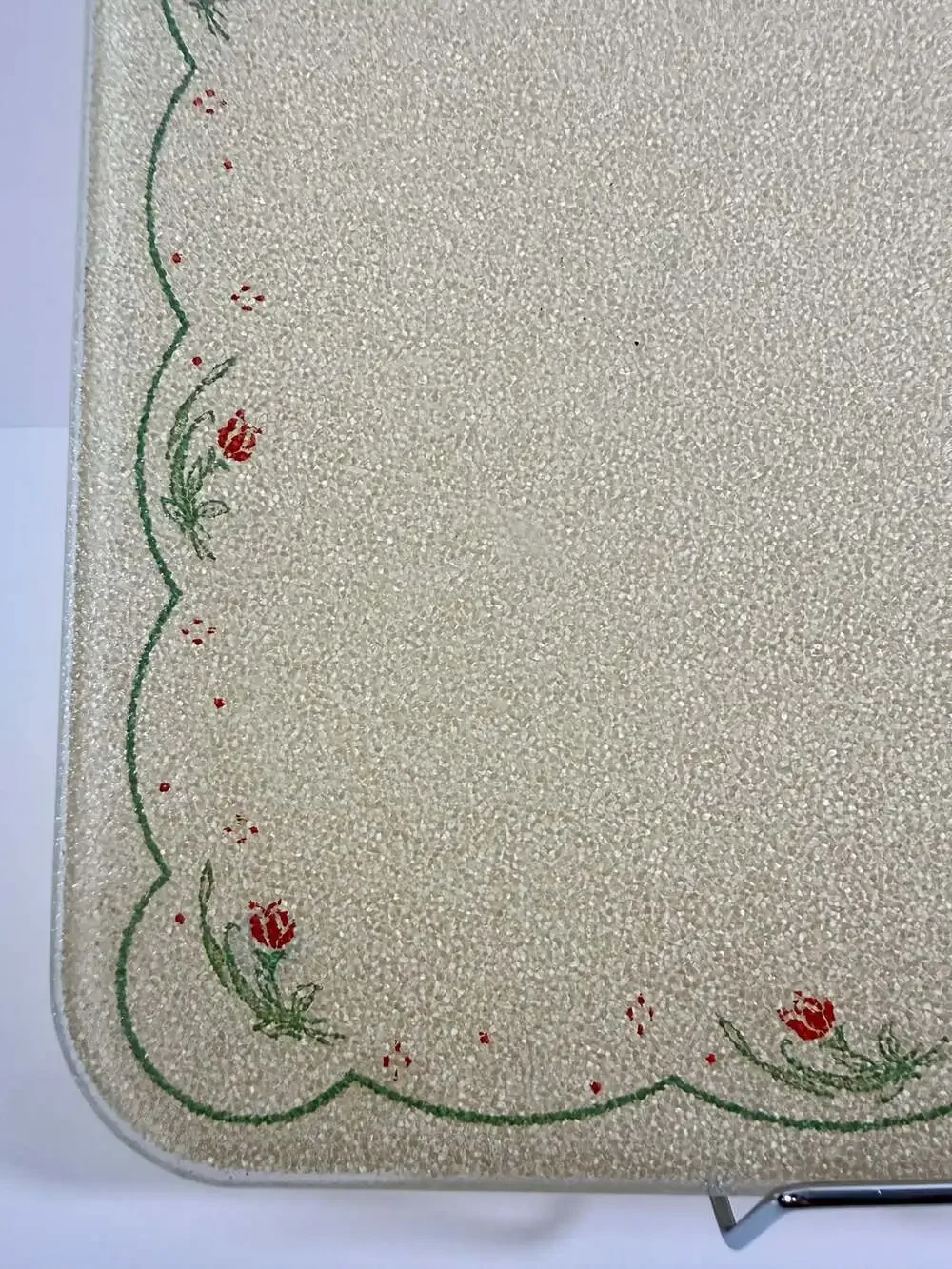 Vintage Corning Glass Works Calico Rose Counter Saver Cutting Board